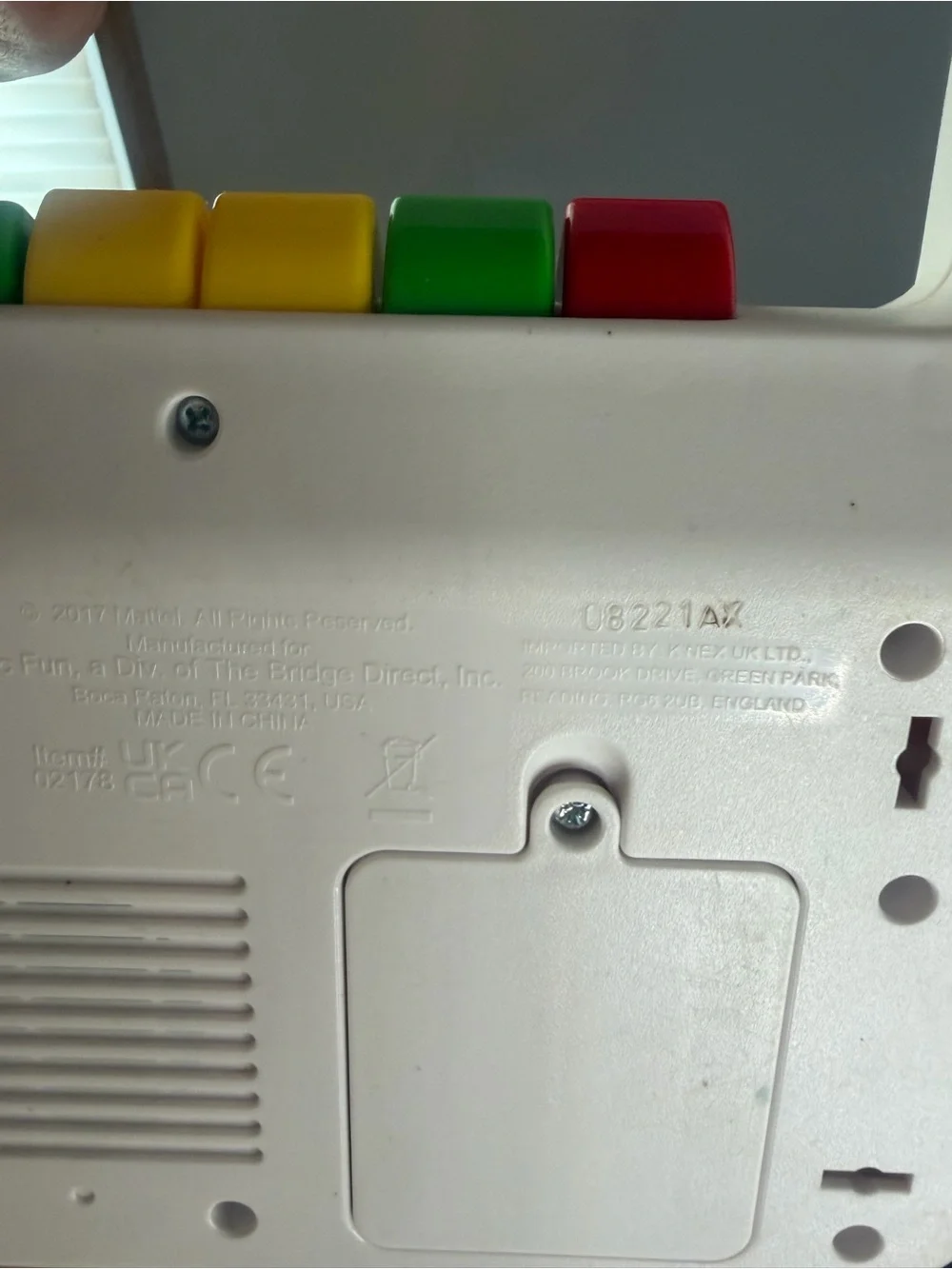 Fisher-Price White Kids Music Player with Red Panel and Red Microphone